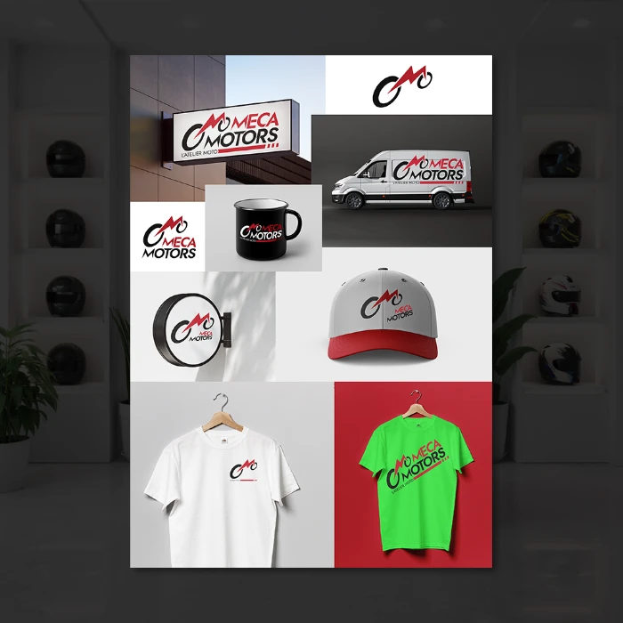 Brand Board Meca Motors : Déclinaisons d'une identité de caractère