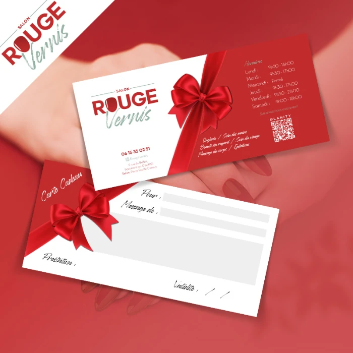 Design de carte cadeau personnalisée : Offrir l'élégance Rouge Vernis