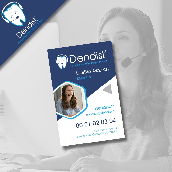 Design de carte de visite Dendist' : L'humain au cœur du service