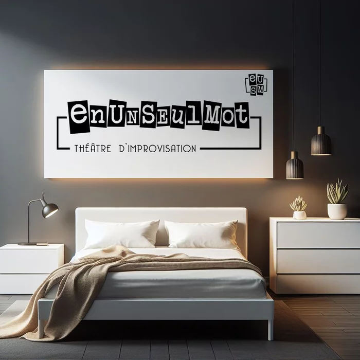 Création du logo EnUnSeulMot : compagnie de théâtre d'improvisation
