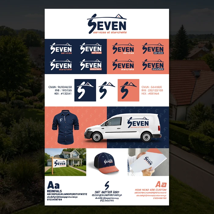 Brand Board & Déclinaisons : L'univers visuel de Seven