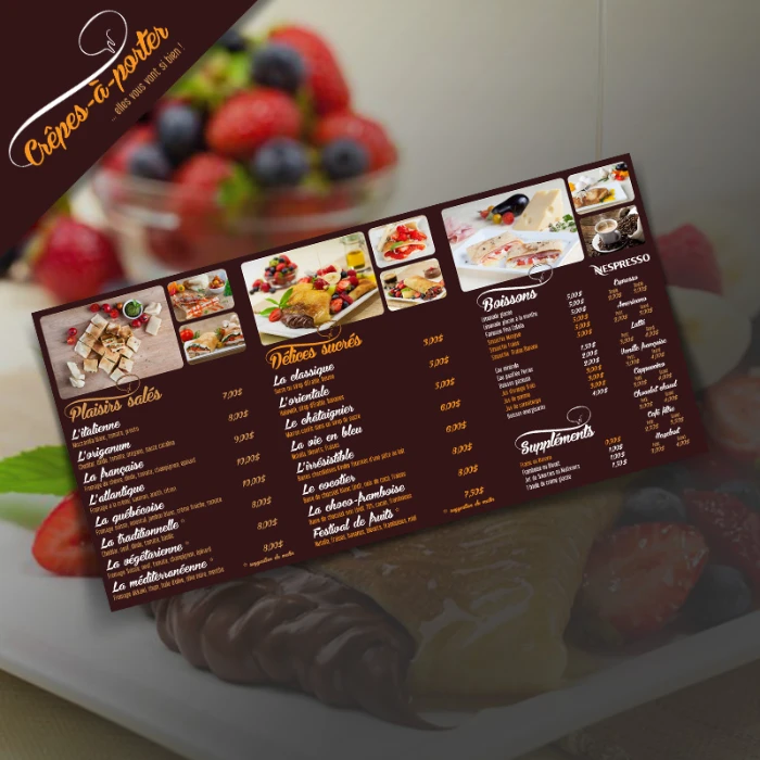Menu board Crêpes à porter