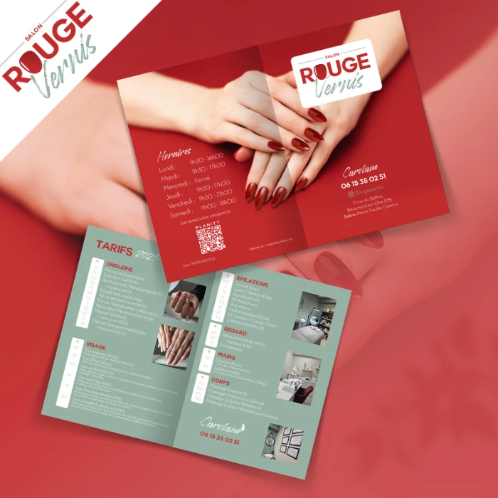 Création du dépliant tarifaire Rouge Vernis : L'élégance à portée de main