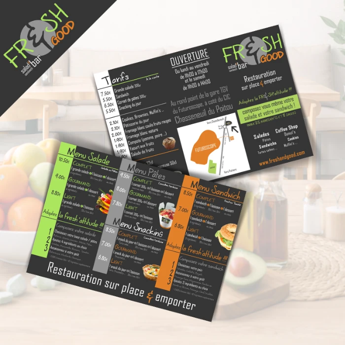Design de menu trois volets : L’expérience client Fresh & Good